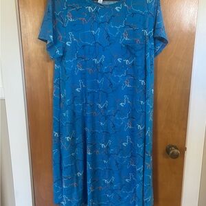 LuLaRoe Blue Silhouettes of United States Women's Carly Swing Dress Size XL